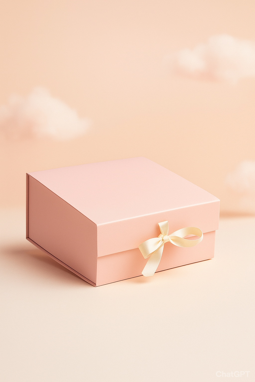 Elegant Blush Pink Gift Box with Satin Ribbon