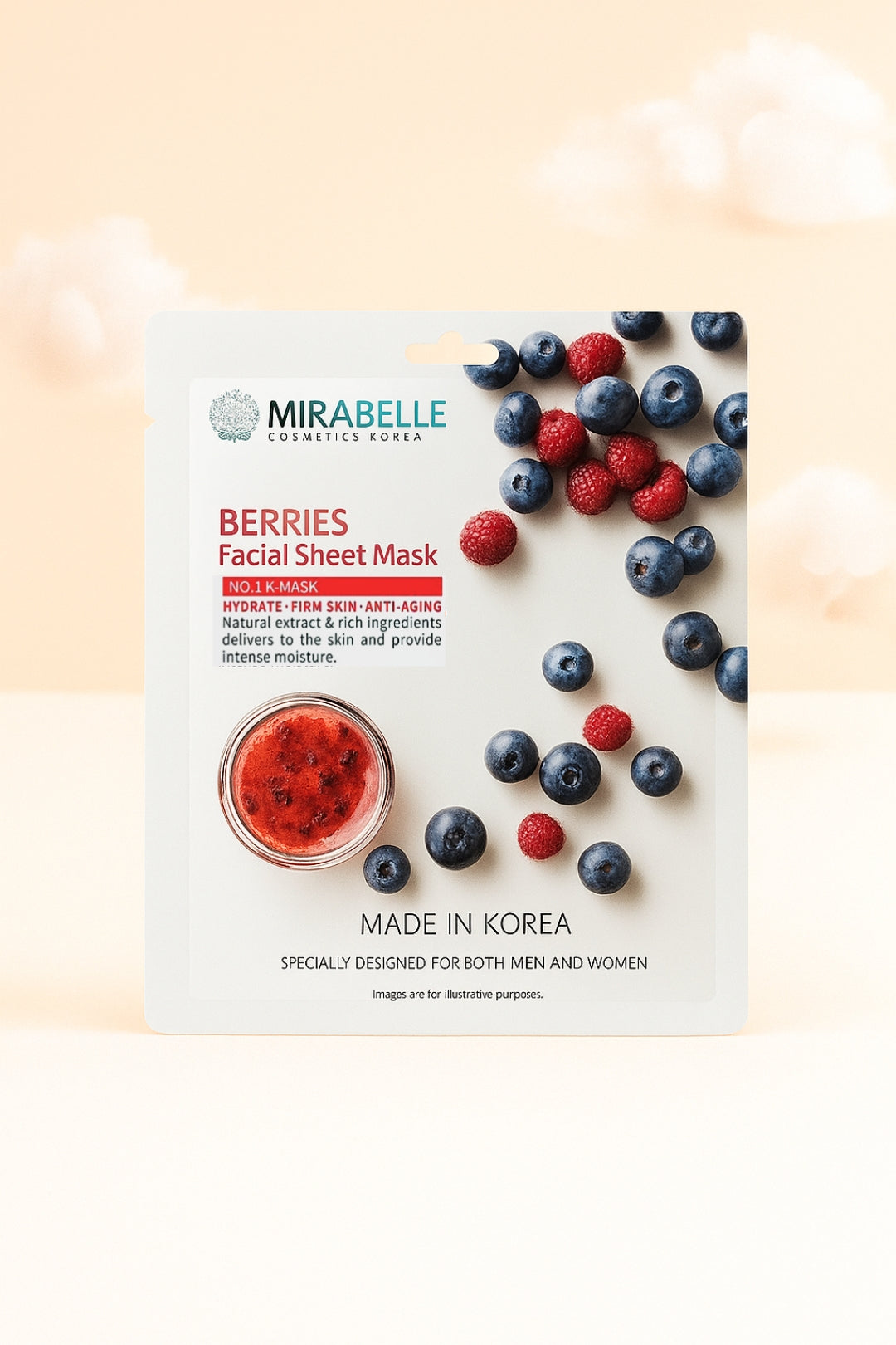 Berries Facial Sheet Mask - Mirabelle Korea