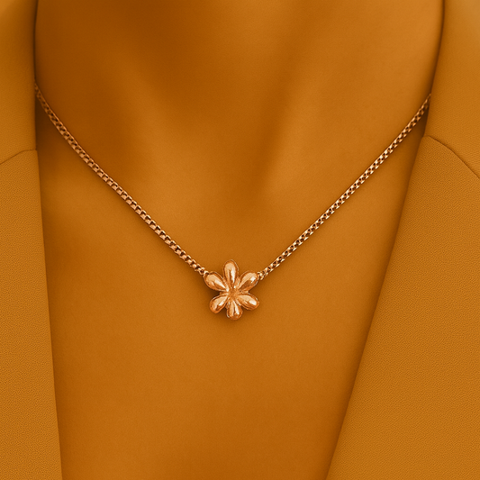 Rose Gold Flower Necklace