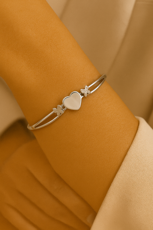 Heart Shaped Stainless Steel Bracelet