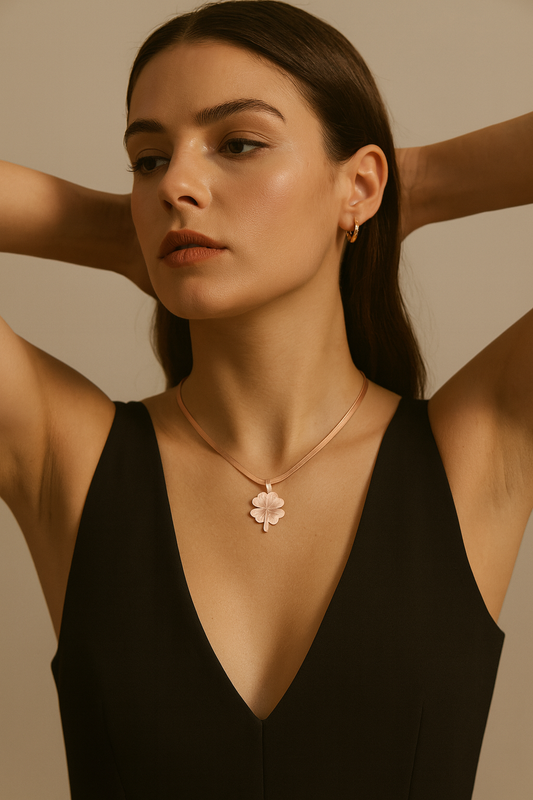 Blossom Petal Rose Gold Necklace