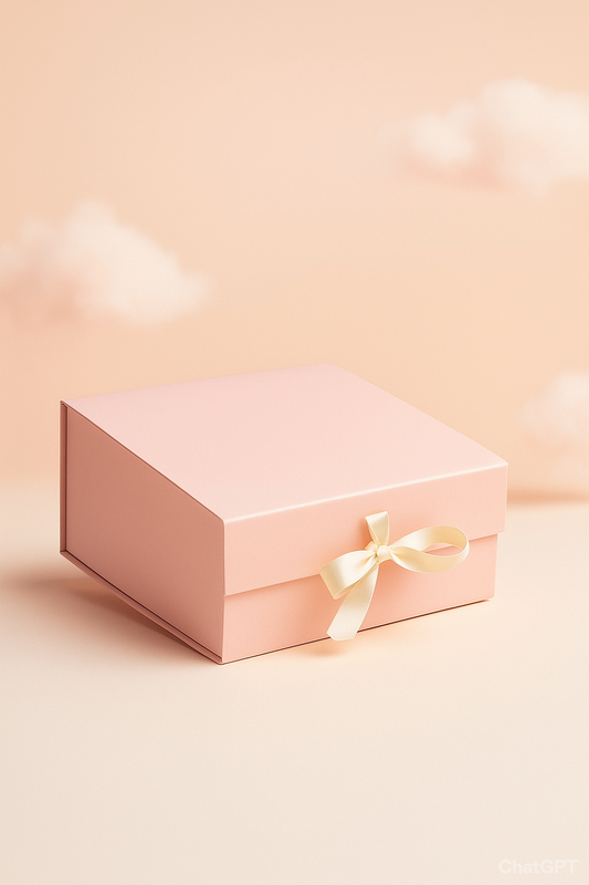 Elegant Blush Pink Gift Box with Satin Ribbon