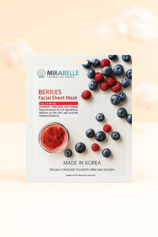 Berries Facial Sheet Mask - Mirabelle Korea