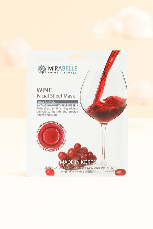 Wine Facial Sheet Mask - Mirabelle Korea