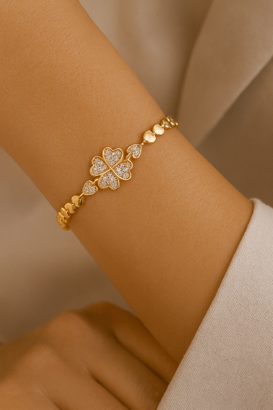 Four-Leaf Clover Diamond Bracelet